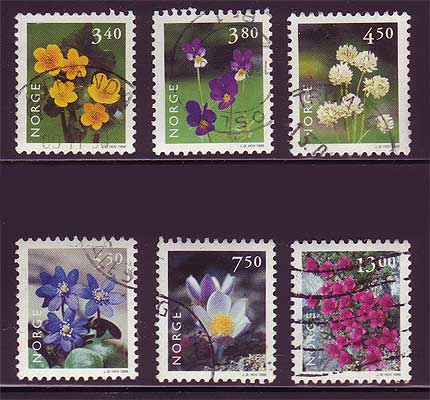 NO1182-875 Norway Scott # 1182-87 MNH, Flowers 1998