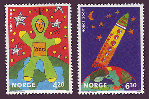 NO1264-651 Norway Scott # 1264-65 MNH, Children's Art 2000