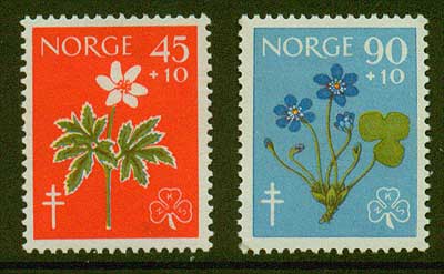 NOB62-631 Norway               Scott # B62-63 MNH**      Wild Flowers 1960