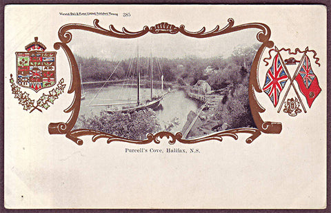 Nova Scotia Patriotic Postcard, Purcell's Cove, Halifax N.S. - ca.1904