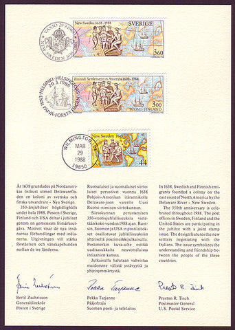 SW1672 Joint Sweden / Finland / USA issue 1988