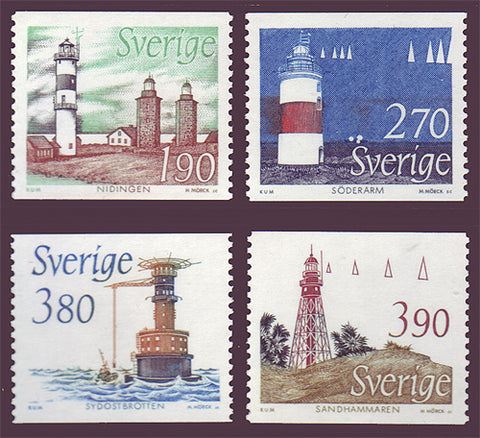 SW1719-221 Sweden Scott # 1719-22 MNH, Lighthouses 1989