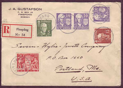 SW5126PH Sweden                   Registered letter to USA,          21.1.1939
