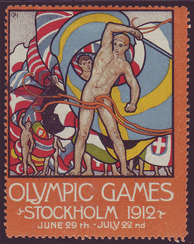 SW9001 Sweden Stockholm 1912 Olympic Games label - English