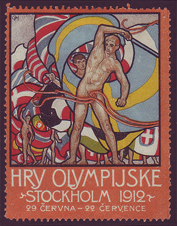 SW9004 Sweden Stockholm 1912 Olympic Games label - Czech