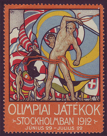 SW9006 Sweden Stockholm 1912 Olympic Games label - Hungarian