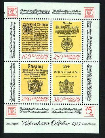 DE07721 Danemark Scott # 772 VF MNH, Hafnia' 87 Stamp Expo 1985