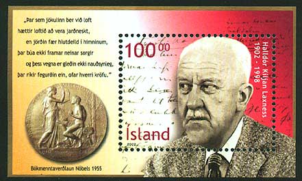 IC09601 Iceland Scott # 960 MNH, Halldor Laxness 2002