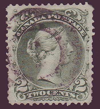 Canada timbre grand reine Victoria 2CT vert 1968