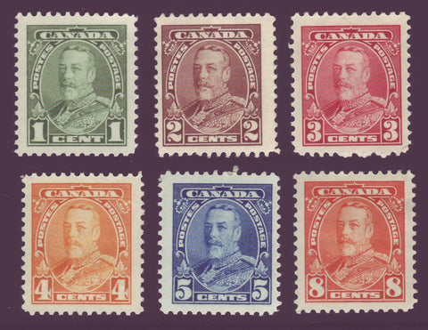 CA0217-221 Canada George V Pictorial Issue 1935  Unitrade # 211-16 VF MNH