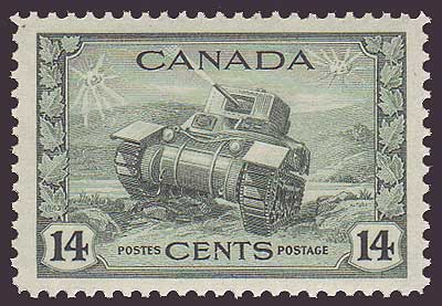 CA02591 Canada # 259 VF MNH**.  14ct Ram Tank, Canadian Army
