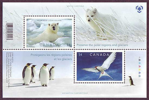 beautiful Canadian Souvenir Sheet featuring Arctic Wildlife. 
