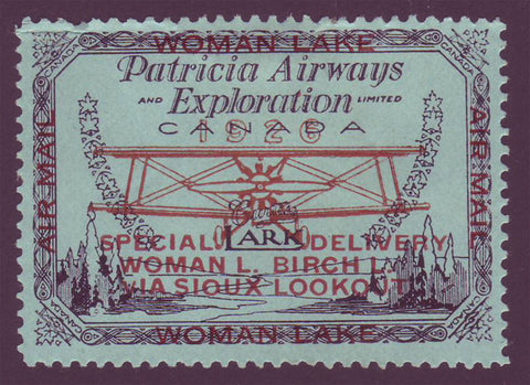 CACL182 Canada # CL18 VF MH (petite variété' 'v' ') Patricia Airways 1926
