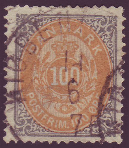 DE00345 Denmark Scott # 34 variety VF - 1877