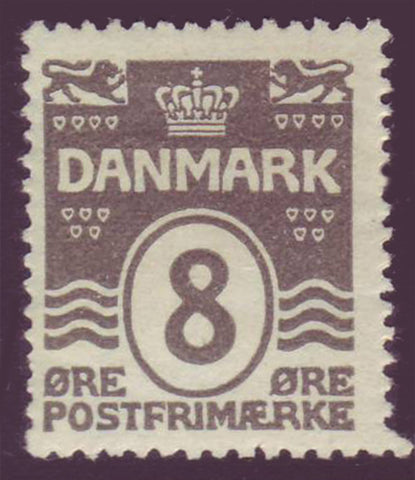 DE00932 Danemark Scott # 93 F-VF MH. Lignes ondulées avec des étoiles 1921