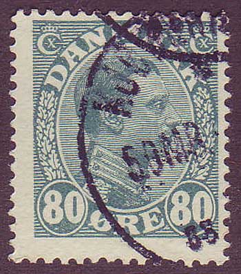 DE01265 Danemark Scott # 126 F usagé , Christian X 1913-28