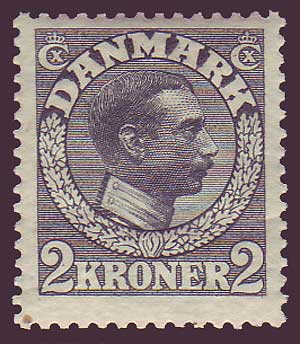 DE01332 Danemark Scott # 133 F-VF MLH, Christian X 1913-28