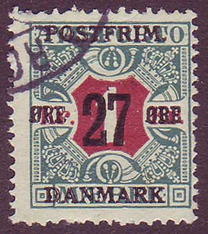 DE01545 Danemark Scott # 154 F usagé . Timbre de journal surchargé 1918