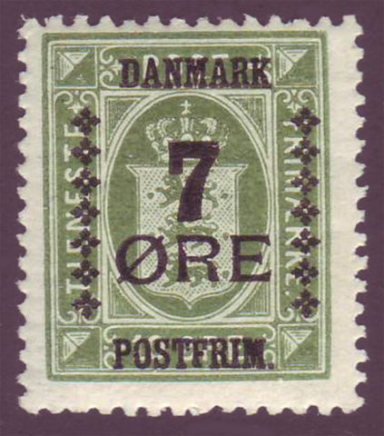 DE01891 Denmark Scott # 189 F-VF MNH**.  Official Stamps Overprinted 1926-27