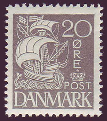 DE01932 Denmark Scott # 193 VF MH, Caravel Issue 1927