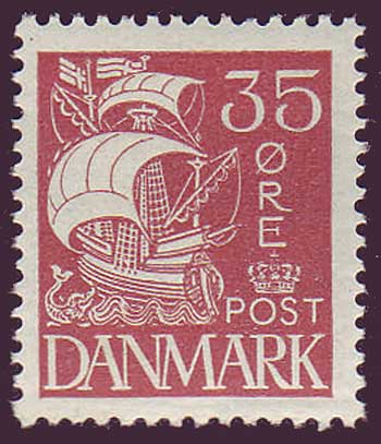 DE01962 Denmark Scott # 196 F-VF MH, Caravel Issue 1927