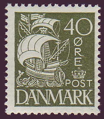 DE01971 Denmark Scott # 197 F-VF MNH**, Caravel Issue 1927