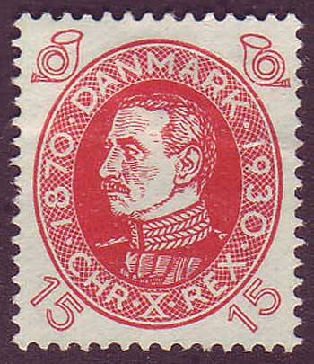 DE02142 Denmark Scott # 214 VF MH, Christian X series 1930