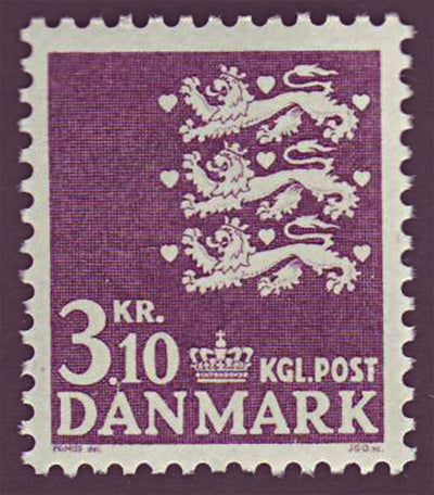 DE0444B1 Danemark Scott # 444B MNH. Sceau d’État 1970