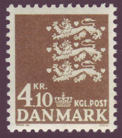 DE0444D1 Danemark Scott # 444D MNH, State Seal 1970
