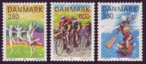 DE0780-821 Danemark Scott # 780-82 MNH, sports 1985