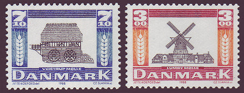 DE0861-621 Denmark Scott # 861-62 MNH, Wind and Water Mills 1988