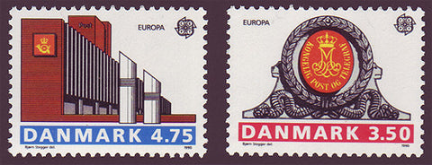 DE0914-151 Denmark Scott # 914-15 MNH, Post Office Buildings - Europa 1990