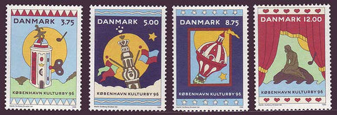 DE1041-441 Denmark Scott # 1041-44 MNH, Cartoon Views of Copenhagen 1996