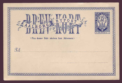 DE7019 Danemark Aalborg Bypost carte postale 1888