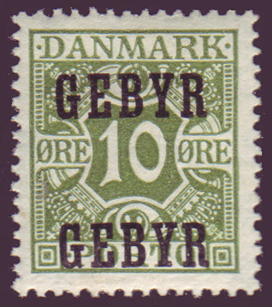 DEI011 Danemark Scott # I-1 VF MH retard Fee Stamp 1923