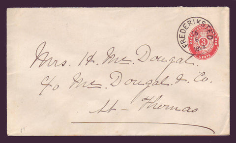 DWI5015 Danish West Indies Postal Stationery Envelope, VF Used.