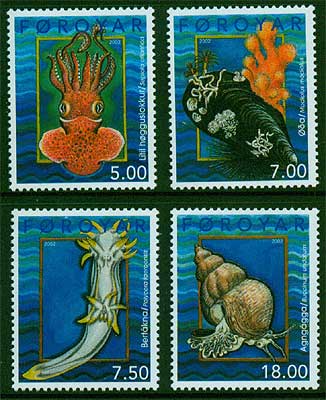 FA0409-12 Faroe Is. Scott # 409-12 MNH, Mollusks 2002