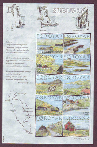 FA0441 Faroe Is. Scott # 441 MNH, 10 Views of Suthoroy Island 2004