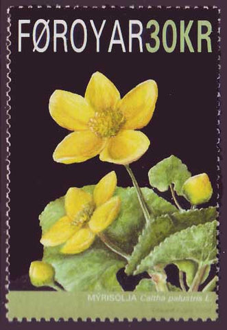 FA05011 Faroe Is.  Scott # 501 VF MNH,   Marsh Marigold 2008