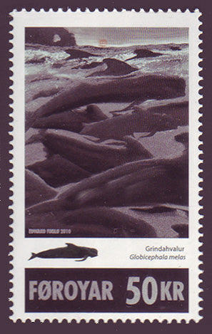 FA0524 Faroe Is.                   Scott # 524 MNH,    50kr     Pilot Whales  2010