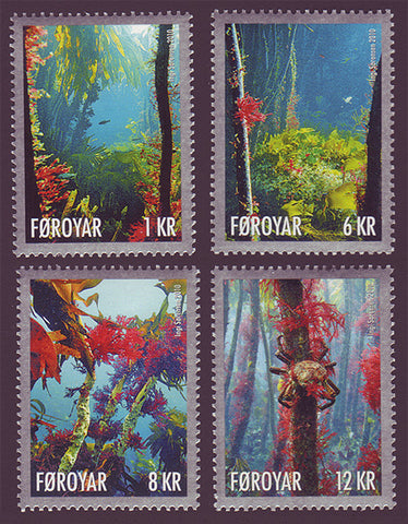 FA0525-28 Faroe Is.                  Scott # 525-28 MNH,        Marine Flora and Fauna 2010