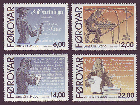 FA0540-43 Faroe Is.                 Scott # 540-43 MNH, Jens Svabo - Writer and Lexicographer 2010