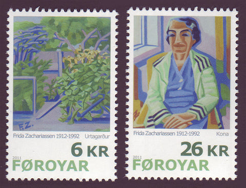 FA0558-59 Faroe Is.              Scott # 558-59 MNH,               Modern Art     2011