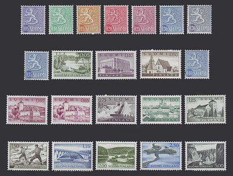 FI0398-4151 Finland Scott # 398-415 VF MNH, Views and Definitives 1963-67