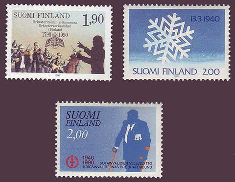 FI0812-14 Finland Scott # 812-14 VF MNH, Commemoratives 1990