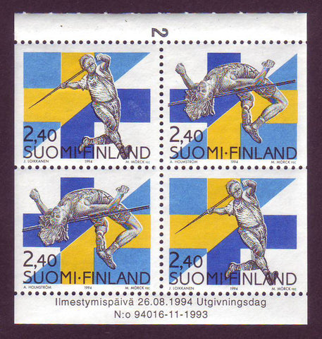 FI0943a Finland Scott # 943a MH, Track and Field 1994