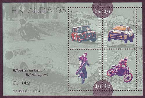 FI09611 Finland Scott # 9361 MNH,  Motor Sports 1995