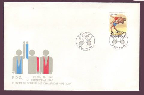 FI5079 Finland FDC, European Wrestling Championships 1987