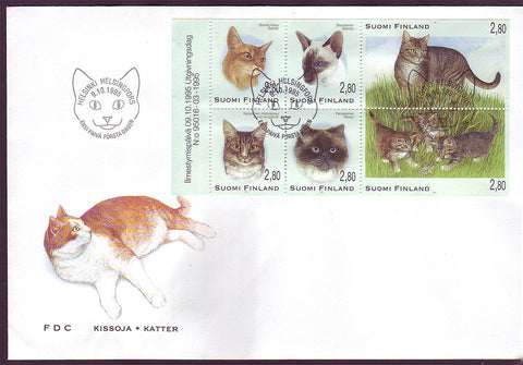 FI5093 Finland FDC Cats 1995