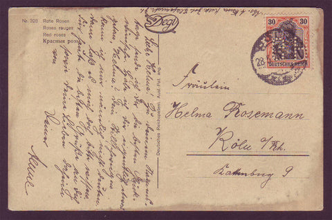 GE012 Germany  Old Postcard with perfin
